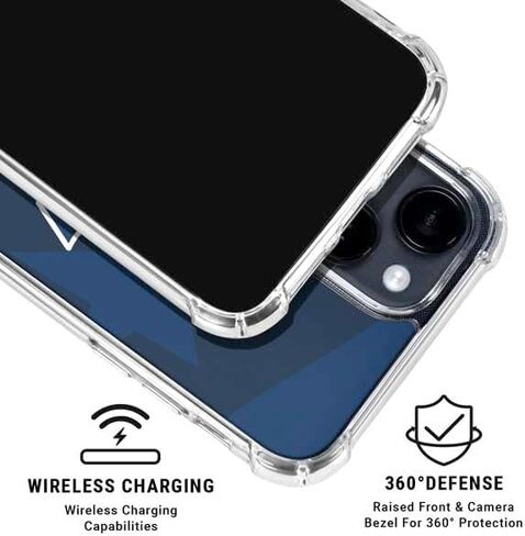 حافظة هاتف Skinit الشفافة متوافقة مع iPhone 15 Plus - تصميم رؤية مزدوجة مرخص رسميًا من NFL New England Patriots in Saudi Arabia