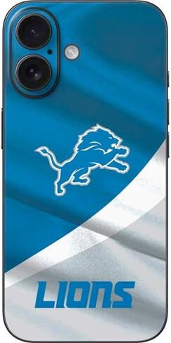 Skinit Decal Phone Skin Compatible with iPhone 17 - Officially Licensed NFL Detroit Lions Black & White Design in Saudi Arabia