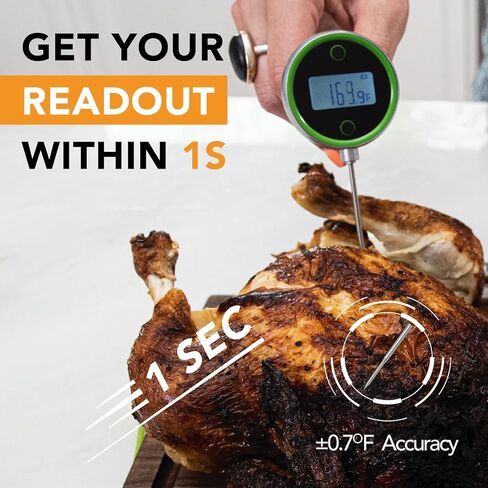 Pocket Pro 1-Second Instant Read Meat Thermometer, Rechargeable Digital Thermometer for Grilling, Food, BBQ, Kitchen Cooking, Oil Deep Frying & Candy (Nobility Blue) in Saudi Arabia