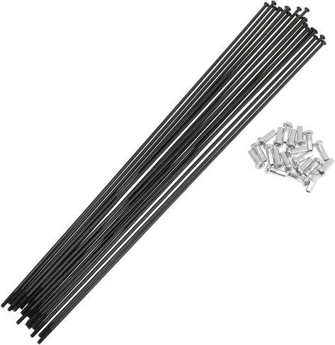 Motoforti 20 Set 14G Straight Pull Bicycle Spokes 239mm Straight Pull Bike Wheel Spokes Carbon Steel Black in Saudi Arabia