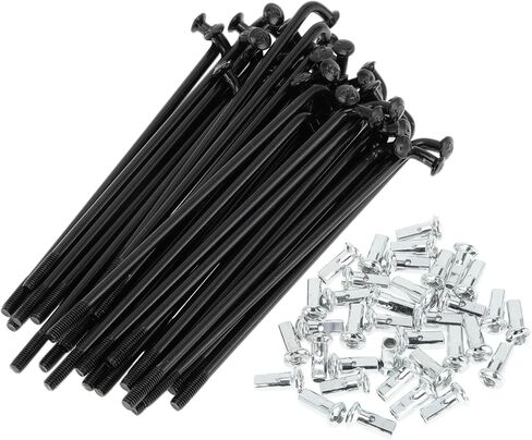 1 Set Universal Bicycle Spokes 12G 85mm Length Bike Wheel Spokes Nipple Black Carbon Steel in Saudi Arabia