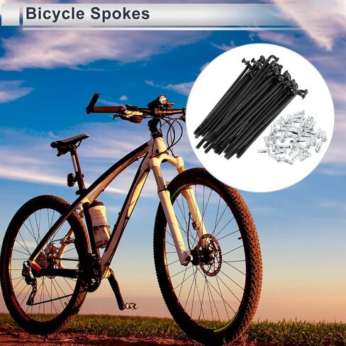 1 Set Universal Bicycle Spokes 12G 85mm Length Bike Wheel Spokes Nipple Black Carbon Steel in Saudi Arabia