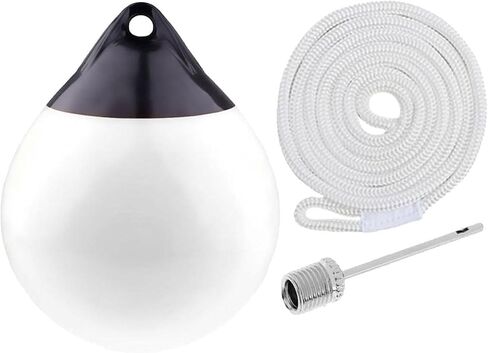Motorcycle Repair Boat Ball, Floating Buoy, Dock, Mooring Buoy for Jetty, Row Easy to Replace(White w Black Rope) in Saudi Arabia