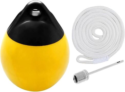 Motorcycle Repair Boat Ball, Floating Buoy, Dock, Mooring Buoy for Jetty, Row Easy to Replace(White w Black Rope) in Saudi Arabia