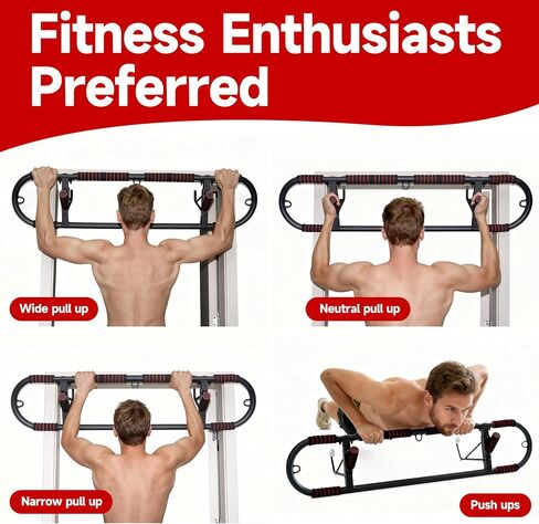 Adjustable Pull-Up Bar for Doorway - Heavy Duty, No Screw Installation, Multi-Function for Home Gym, Strength Training, JARGUUO in Saudi Arabia