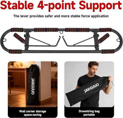 Adjustable Pull-Up Bar for Doorway - Heavy Duty, No Screw Installation, Multi-Function for Home Gym, Strength Training, JARGUUO in Saudi Arabia