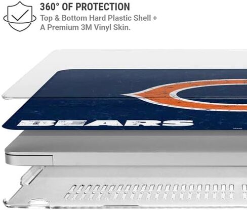 Skinit Laptop Case Plus Skin Compatible with MacBook Air 15in (2023) - Officially Licensed NFL Chicago Bears Distressed Design in Saudi Arabia