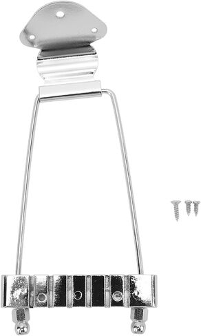 Pilipane Guitar Trapeze Bridge 6 String Jazz Guitar Tailpiece استبدال المعدن مع مسامير استبدال للقيثارات الكهربائية وفناني الجاز دائم قابل للتعديل مطلي بالكروم (فضي) (أسود) in Saudi Arabia