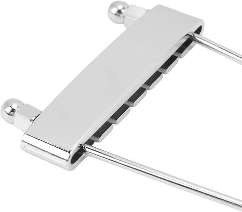 Pilipane Guitar Trapeze Bridge 6 String Jazz Guitar Tailpiece استبدال المعدن مع مسامير استبدال للقيثارات الكهربائية وفناني الجاز دائم قابل للتعديل مطلي بالكروم (فضي) (أسود) in Saudi Arabia
