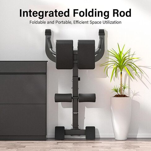 Roman Chair Hyperextension Bench - Heavy-Duty Folding Fitness Chair - Adjustable Back Extension Machine, Strength Training Supplies for Glute, Hamstring in Saudi Arabia