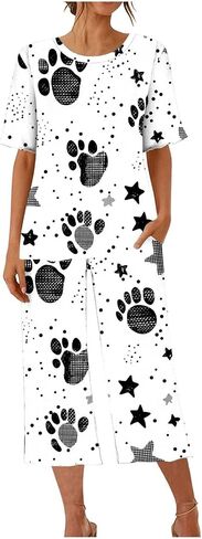 Personalized Pajamas for Women 2 Images Custom Photo Dog Cat Paw Pajama Set Short Sleeve Capri Pjs with Pockets in Saudi Arabia