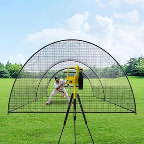 Baseball Batting Cage - 30x13x9FT Softball Batting Cage Net for Backyard with Pitching Hole, 12.7mm Fibreglass Pole Baseball Practice Pitching Net Training Equipment in Saudi Arabia