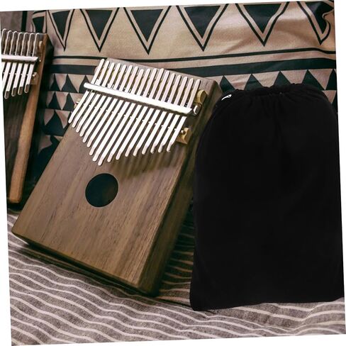Kalimba Storage Bag Velvet Drawstring Pouch for Thumb Piano 18x23cm Soft Instrument Carrying Case Portable Sundries Organizer in Saudi Arabia