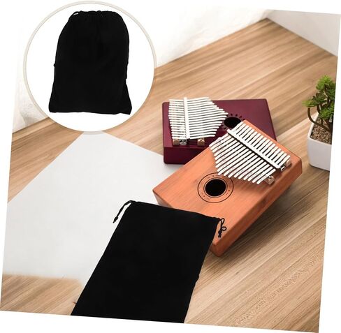 Kalimba Storage Bag Velvet Drawstring Pouch for Thumb Piano 18x23cm Soft Instrument Carrying Case Portable Sundries Organizer in Saudi Arabia