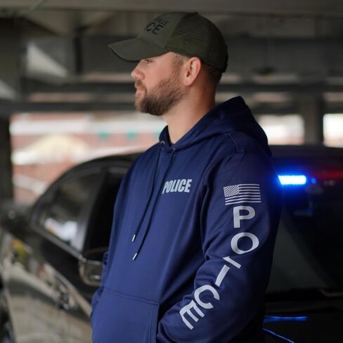 POLICE Reflective Utility Hoodie - High Visibility Safety Apparel - 100% Polyester for Odor Free Quick Dry Comfort. in Saudi Arabia