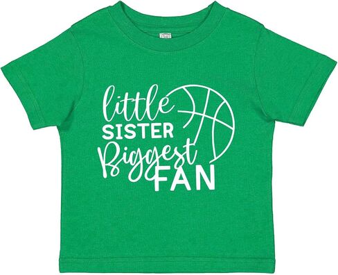 Tees & Tails Little Sister Biggest Fan Basketball Baby Infant Toddler Tee Shirt (Assorted Colors) in Saudi Arabia