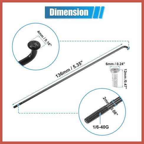 ACROPIX 36 قطعة 14G J Bend دراجة الصلب المتحدث 136 مللي متر 5.35 "دورة المتحدث مع الحلمات النحاسية الصلب المتحدث للدراجات الجبلية MTB قطع غيار السيارات in Saudi Arabia