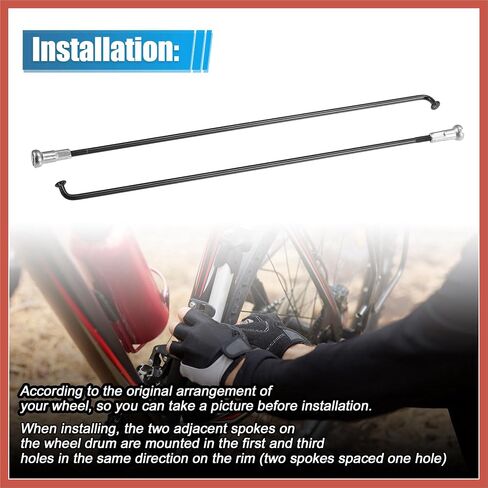 ACROPIX 36 قطعة 14G J Bend دراجة الصلب المتحدث 136 مللي متر 5.35 "دورة المتحدث مع الحلمات النحاسية الصلب المتحدث للدراجات الجبلية MTB قطع غيار السيارات in Saudi Arabia
