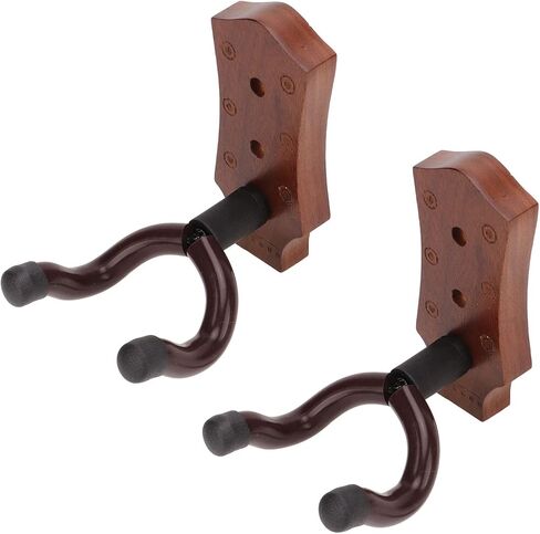 Drfeify Black Walnut Guitar Wall Mount Holder 2pcs, Prevents Wear and Tear, Spacesaving Design for Bedrooms, Children's Rooms in Saudi Arabia