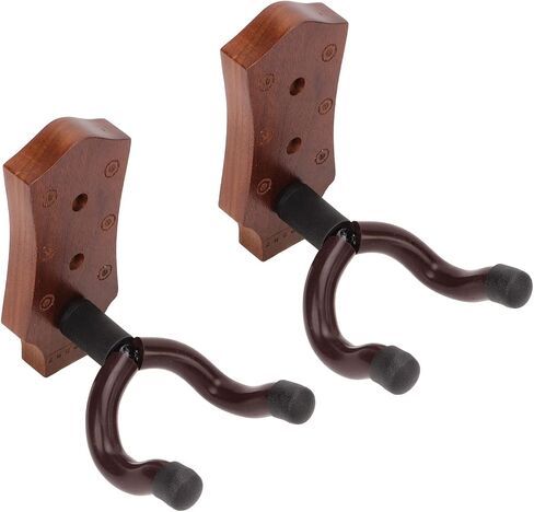 Drfeify Black Walnut Guitar Wall Mount Holder 2pcs, Prevents Wear and Tear, Spacesaving Design for Bedrooms, Children's Rooms in Saudi Arabia
