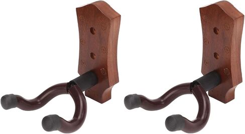 Drfeify Black Walnut Guitar Wall Mount Holder 2pcs, Prevents Wear and Tear, Spacesaving Design for Bedrooms, Children's Rooms in Saudi Arabia