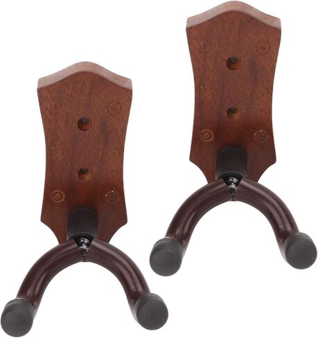 Drfeify Black Walnut Guitar Wall Mount Holder 2pcs, Prevents Wear and Tear, Spacesaving Design for Bedrooms, Children's Rooms in Saudi Arabia