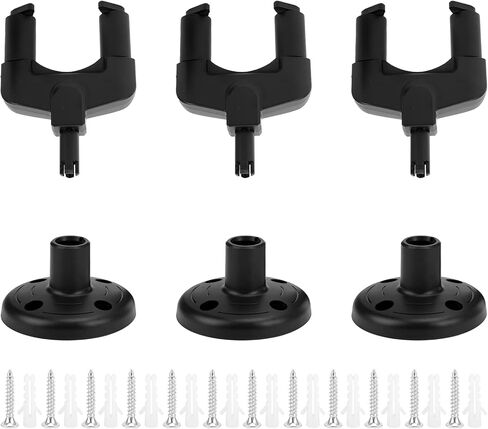 Walfront 3Pcs Black Universal Mounting Brackets Stands Guitar Wall Stand Plastic U Shape Hooks with EVA Cover for Ukulele Bass Space Saving Mounts for Small Home and Studio in Saudi Arabia