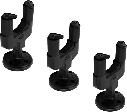 Walfront 3Pcs Black Universal Mounting Brackets Stands Guitar Wall Stand Plastic U Shape Hooks with EVA Cover for Ukulele Bass Space Saving Mounts for Small Home and Studio in Saudi Arabia