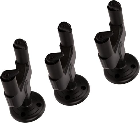 Walfront 3Pcs Black Universal Mounting Brackets Stands Guitar Wall Stand Plastic U Shape Hooks with EVA Cover for Ukulele Bass Space Saving Mounts for Small Home and Studio in Saudi Arabia