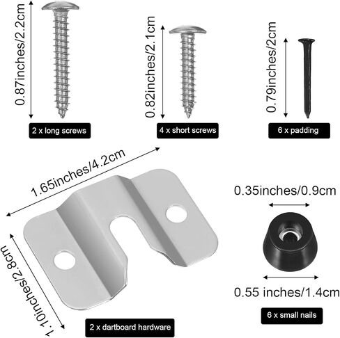 Dart Board Mounting Bracket Kit, Portable Dart Holder Wall Mount Hanger Bracket with Screws, Nails and Stabilisers, Darts Screw Hook Set Games Accessories for Hanging Dartboard in Saudi Arabia