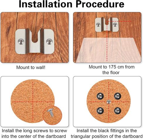 Dart Board Mounting Bracket Kit, Portable Dart Holder Wall Mount Hanger Bracket with Screws, Nails and Stabilisers, Darts Screw Hook Set Games Accessories for Hanging Dartboard in Saudi Arabia