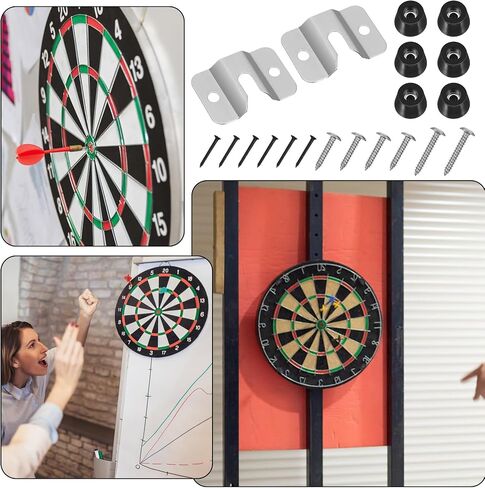 Dart Board Mounting Bracket Kit, Portable Dart Holder Wall Mount Hanger Bracket with Screws, Nails and Stabilisers, Darts Screw Hook Set Games Accessories for Hanging Dartboard in Saudi Arabia