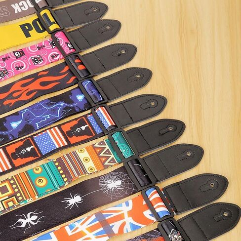 Widened Polyester Printed Guitar Strap for Standard Size Folk Guitars/Electric Guitars/Bass/Classical Guitars in Saudi Arabia