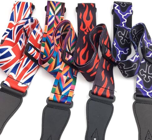 Widened Polyester Printed Guitar Strap for Standard Size Folk Guitars/Electric Guitars/Bass/Classical Guitars in Saudi Arabia