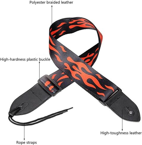 Widened Polyester Printed Guitar Strap for Standard Size Folk Guitars/Electric Guitars/Bass/Classical Guitars in Saudi Arabia