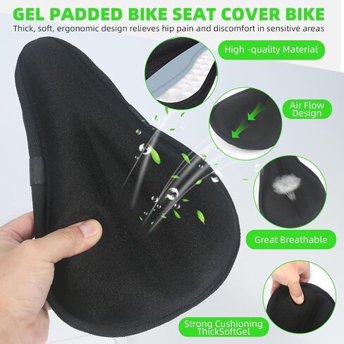 Bike Seat Cushion - Gel Padded Bike Seat Cover for Men Women Comfort, Extra Soft Exercise Bicycle Seat Cushion Compatible with Peloton, Indoor & Outdoor Bicycle in Saudi Arabia