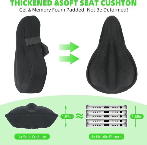 Bike Seat Cushion - Gel Padded Bike Seat Cover for Men Women Comfort, Extra Soft Exercise Bicycle Seat Cushion Compatible with Peloton, Indoor & Outdoor Bicycle in Saudi Arabia