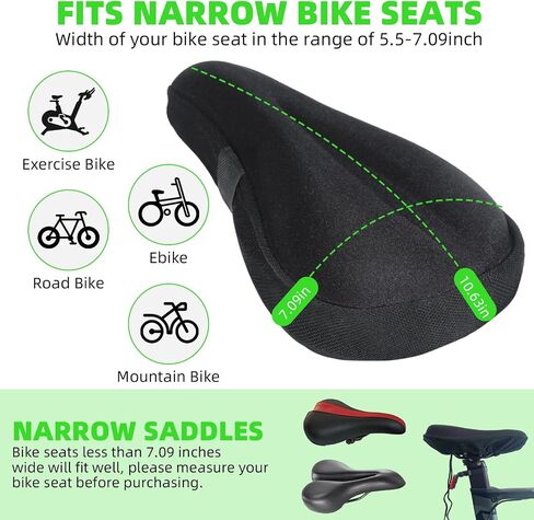 Bike Seat Cushion - Gel Padded Bike Seat Cover for Men Women Comfort, Extra Soft Exercise Bicycle Seat Cushion Compatible with Peloton, Indoor & Outdoor Bicycle in Saudi Arabia