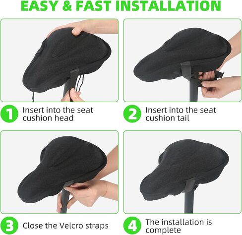 Bike Seat Cushion - Gel Padded Bike Seat Cover for Men Women Comfort, Extra Soft Exercise Bicycle Seat Cushion Compatible with Peloton, Indoor & Outdoor Bicycle in Saudi Arabia