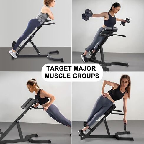 Hyperextension Roman Chair - Folding Roman Chair Bench - Strength Training Supplies, Back Hyperextension Machine for Core Buttocks Thighs in Saudi Arabia