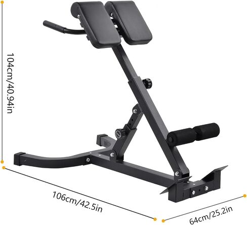 Foldable Roman Chair - Folding Heavy-Duty Exercise Bench,Adjustable Lower Back Extension Machine, Back Exercise Equipment, Strength Training Supplies in Saudi Arabia