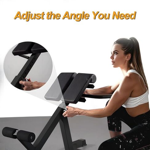 Foldable Roman Chair - Folding Heavy-Duty Exercise Bench,Adjustable Lower Back Extension Machine, Back Exercise Equipment, Strength Training Supplies in Saudi Arabia