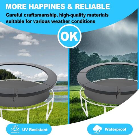 Trampoline Pad Replacement, 10/12/14/15/16FT Trampoline Spring Cover, No-Hole for Pole Waterproof Trampoline Safety Pad, Trampoline Replacement Parts & Accessories for Round Frame in Saudi Arabia