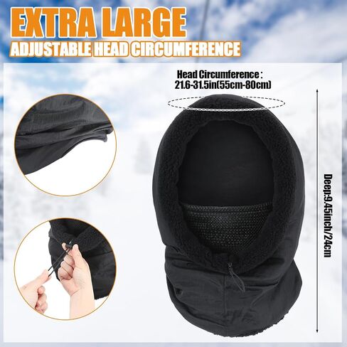 Oversize Fleece Balaclava Over Helmet Windproof Ski Mask Breathable Waterproof Warmer Helmet Hood Winter Hooded Scarf Face Mask Hat for Women Men Ski Snowboard in Saudi Arabia