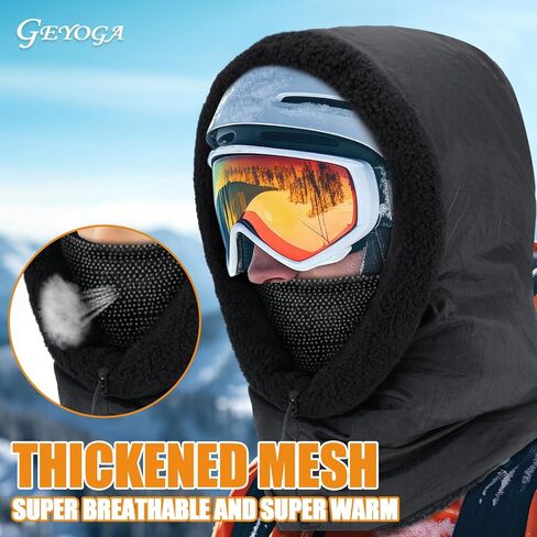 Oversize Fleece Balaclava Over Helmet Windproof Ski Mask Breathable Waterproof Warmer Helmet Hood Winter Hooded Scarf Face Mask Hat for Women Men Ski Snowboard in Saudi Arabia