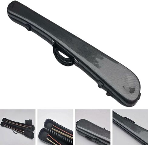 Generic Bass Bow Holder with Cello Bow Compartment, Carbon Fiber Case for Travel, black in Kuwait