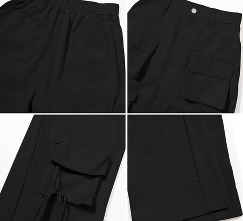 Wide Leg Cargo Pants for Women Casual Elastic High Waisted Multiple Pockets Baggy Jogger Hiking Workout Pants in Saudi Arabia