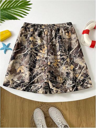 Boy's Camo Athletic Shorts with Liner Quick Dry Gym Running Workout Shorts in Saudi Arabia