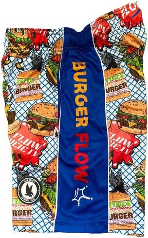 Flow Society شورت رياضي للأولاد Flow Burger Attack - ملابس رياضية - منقوشة - شورت كرة السلة للأولاد - شورت لاكروس للأولاد in Kuwait