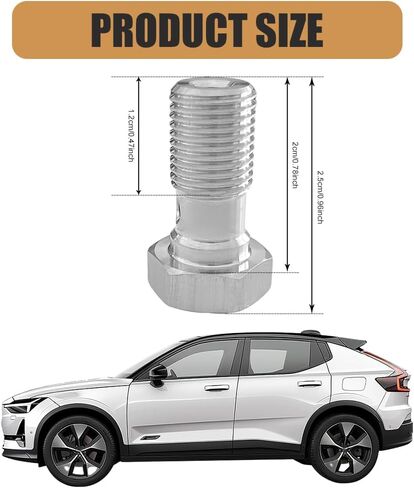 Stainless Steel Banjo Bolts, Banjo Bolt Kit, M10x1.0 Brake Fitting Adapter 20mm, Universal Car Accessories Thread Turbo Brake Line Fitting with Copper Washers Compatible with Most Vehicles in Saudi Arabia